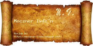 Meczner Iván névjegykártya