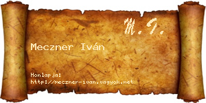 Meczner Iván névjegykártya